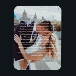 Íman Canvas de Impressão de Vows Faux<br><div class="desc">Os votos de casamento são uma bela maneira de os casais expressarem o seu amor e compromisso uns com os outros. Uma Impressão de Canvas Vows Faux com fotos de recém-casados é a maneira perfeita de capturar esse momento especial no tempo. A tela impressa apresenta uma imagem de alta qualidade...</div>