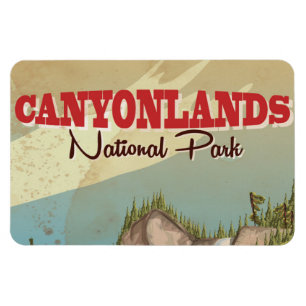 Íman Canyon Negro da Poster da Viagens vintage de Gunni