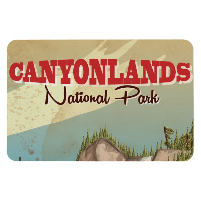 Íman Canyon Negro da Poster da Viagens vintage de Gunni (Horizontal)