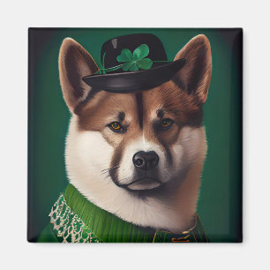 Íman cão akita na Rua.