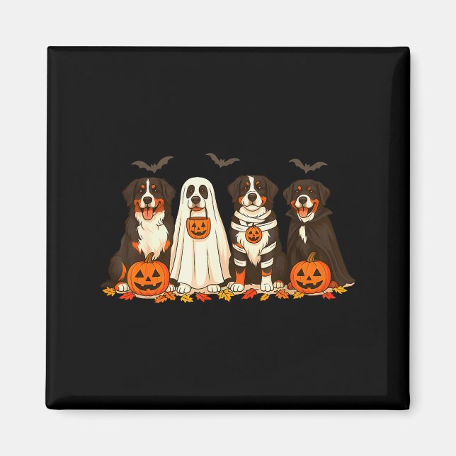 Íman Cão Bernês de Halloween Fantasma Soky Bernês  (Frente)
