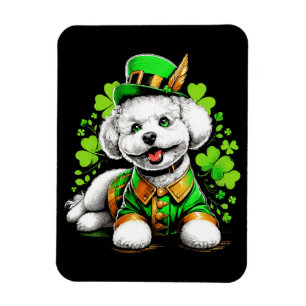 Íman Cão Bichon Frise Dia de São Patrício