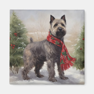 Íman Cão Chesapeake no Natal da Neve