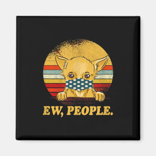 Íman cão chihuahua, novo cão pessoas vestindo máscara f