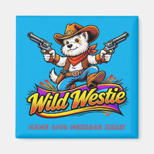 Íman Cão Cowboy Westie Selvagem Personalizado