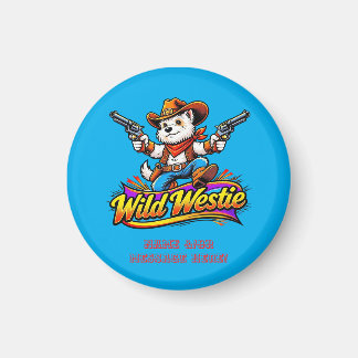 Íman Cão Cowboy Westie Selvagem Personalizado