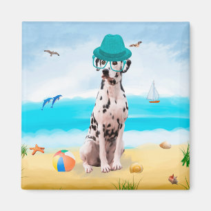 Íman Cão Dalmata na Praia