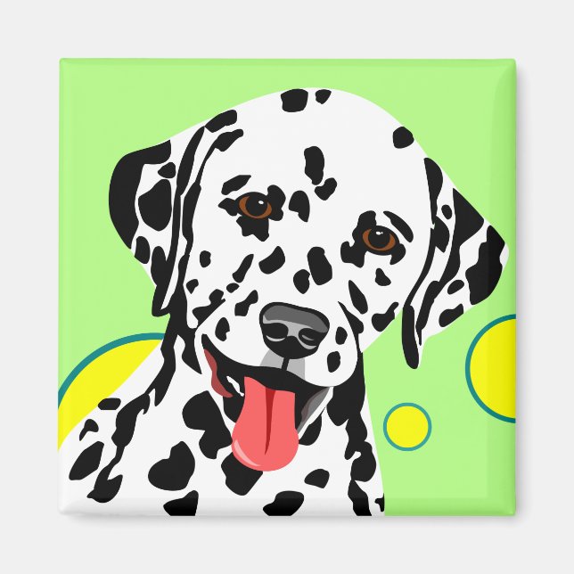 Íman Cão Dalmatian com círculos (Frente)