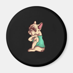 Íman cão-de-banho francês adoro o presente de amante 