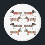 Íman Cão de Enchimento<br><div class="desc">Enchidos bonitos de Dachshund ou cachorros-salsicha em tricô malhado. Perfeito para amantes de cachorros e ambulantes de cães.</div>