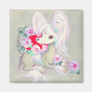 Íman Cão de filhote de cachorro bonito com crista