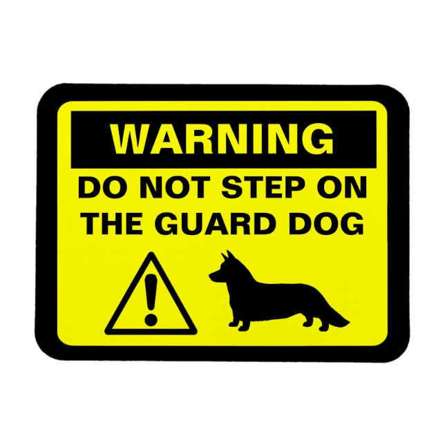 Íman Cão de Guarda Cardigan Welsh Corgi Alerta (Horizontal)