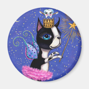 Íman Cão de Leite de Dente Boston Terrier Pink Tutu Cro