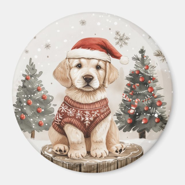 Íman Cão de Natal do Labrador Retriever (Frente)