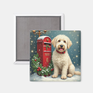 Íman Cão de Pastoreio Inglês Antigo Cartão de Natal Vin