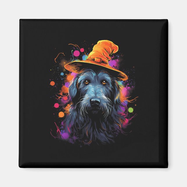 Íman Cão-de-porco irlandês Wolfhound Halloween (Frente)