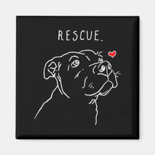 Íman Cão de Resgate Tbull Desenho Resgate Mãe Adota Não