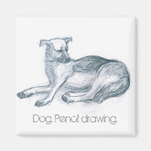 Íman Cão. desenho do lápis.