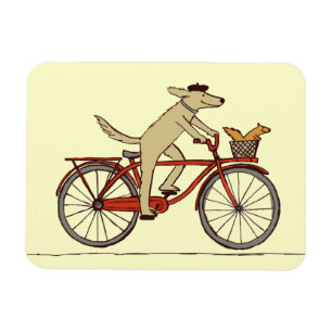 Íman Cão do ciclismo com amigo do esquilo - arte do