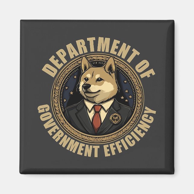 Íman Cão Do Departamento De Eficiência Do Governo (Frente)