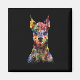 Íman Cão Doberman Colorido