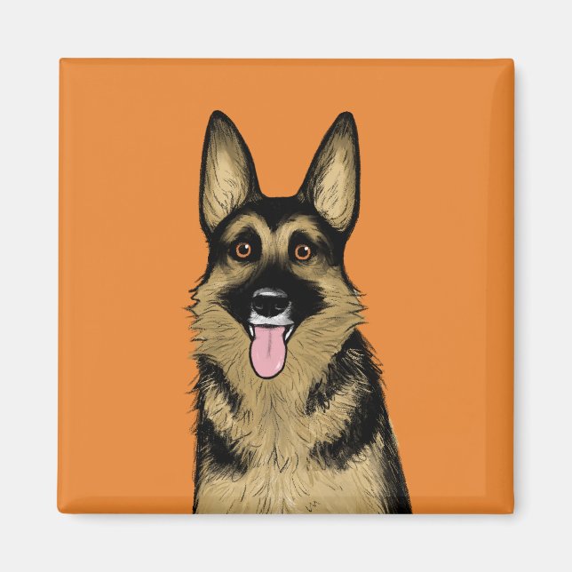 Íman Cão german shepherd | Bela Arte de Pet Lover (Frente)