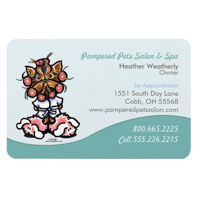 Íman Cão Groomer Pet Spa Business Seafoam (Horizontal)