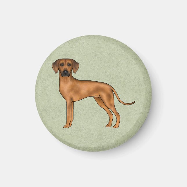 Íman Cão Leão Africano Rhodesian Ridgeback Raça Verde (Frente)