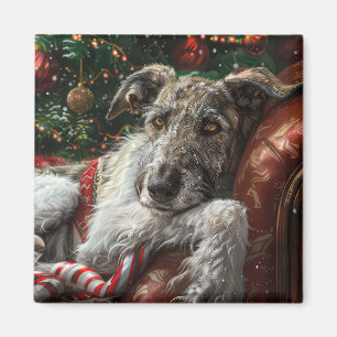 Íman Cão Lobo Hound Festa de Natal