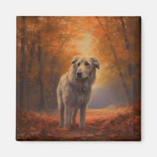 Íman Cão Lobo na Queda de Folhas de Outono Inspira