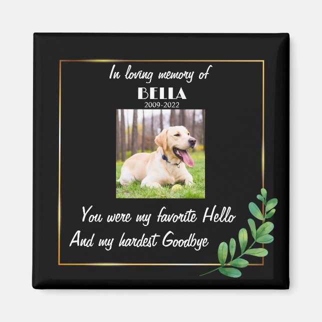 Íman Cão Memorial Stone Perda de Pet Stone Black (Frente)