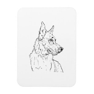 Íman Cão Pastor Alemão Alsaciano Arte