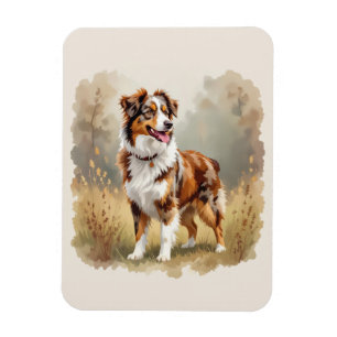 Íman Cão Pastor Australiano Vermelho Merle Aussie