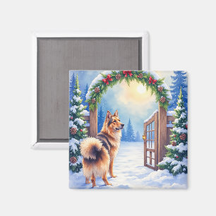 Íman Cão Pastor da Ásia Central Portão Nevado Arte de N