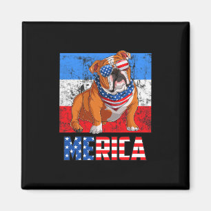 Íman Cão Patriótico Usa 4 De Julho Bandeira Americana M