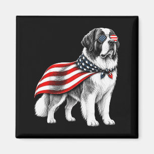 Íman Cão São Bernardo 4 de Julho Bandeira Americana