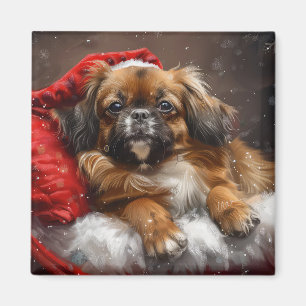 Íman Cão Spaniel Tibetano Natal Festivo