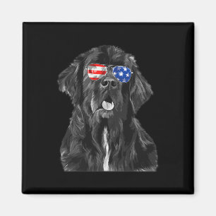 Íman Cão Terra Nova Bandeira Americana 4 De Julho
