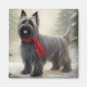 Íman Cão Terrier Skye na Neve Natal