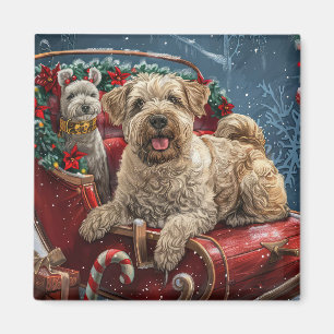 Íman Cão Terrier Wheaten Natal Festivo