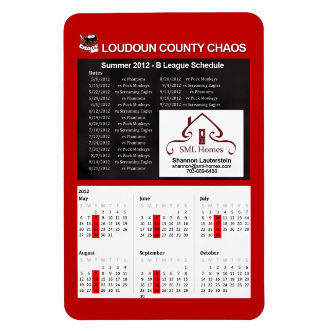 Íman Caos Adultos - Magnet da Liga B do Verão de 2012 (Vertical)