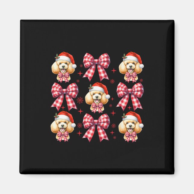 Íman Cãozinho Cachorro Vermelho Xadrez Arco Natal F (Frente)