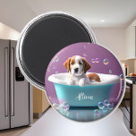 Íman Cãozinho em uma banheira com bolhas de sabão<br><div class="desc">Um pãozinho super fofo numa banheira com muitas bolhas de sabão - humor divertido e fofo para crianças! Magneta doce,  presente fofo e muito mais - desenhado com IA. Personalizável!</div>