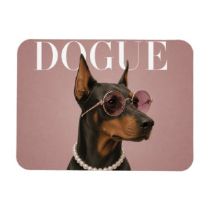 Íman Capa de Menina Doberman Rosa