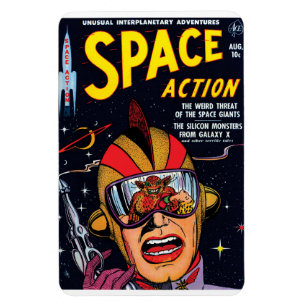 Íman Capa de Quadrinho de Ficção Científica Vintage Açã