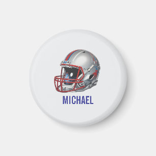 Íman Capacete de Futebol Motivacional Inspirador Nome