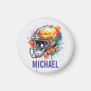 Íman Capacete de Futebol Motivacional Inspirador Nome