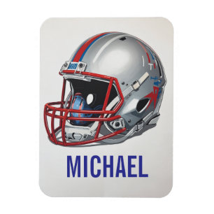 Íman Capacete de Futebol Motivacional Inspirador Nome