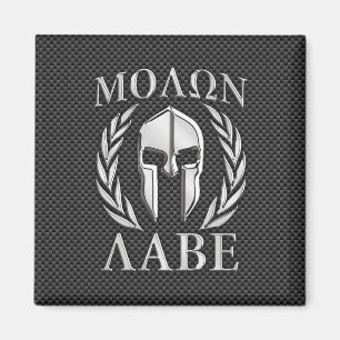 Íman Capacete espartano do cromo de Molon Labe na fibra