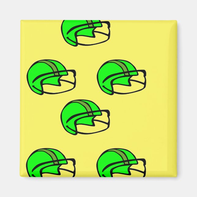 Íman Capacete verde de futebol (Frente)